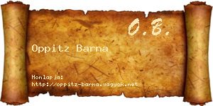 Oppitz Barna névjegykártya